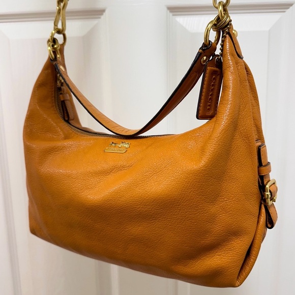 Coach - Madison Hailey Leather Hobo Camel Mustard Shoulder Bag - Picture 7 of 14